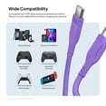thumbnail image 5 of Powertek 6ft USB-C to USB-C Cable, Purple, Neon Silicone, Fast Charging, Durable Charging Cord with Efficient Data Transfer, 5 of 6