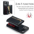 thumbnail image 4 of Nalacover Back Wallet Case for iPhone 14, 2 in 1 Function Design Zipper Pocket Luxury Shining PU Leather Cover with Card Slots Holder Magnetic Kickstand Shockproof Anti-Scratches Case,Black, 4 of 11