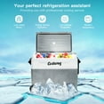 thumbnail image 3 of Costway 58 Quarts Car Refrigerator Portable RV Freezer Dual Zone w/ Wheel Gray, 3 of 10