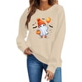thumbnail image 3 of Jsaierl Womens Halloween Sweatshirts Plus Size Ghost Graphic Pullovers Fall Loose Fit Crewneck Long Sleeve Sweater Tops Halloween Party Supplies, Sizes S-2XL, 3 of 6