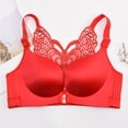 thumbnail image 5 of LISTHA Butterfly Embroidery Front Closure Wireless Bra, Seamless Push up Adjustable Butterfly Back, Front Clasp Bras Red 4295B, 5 of 6