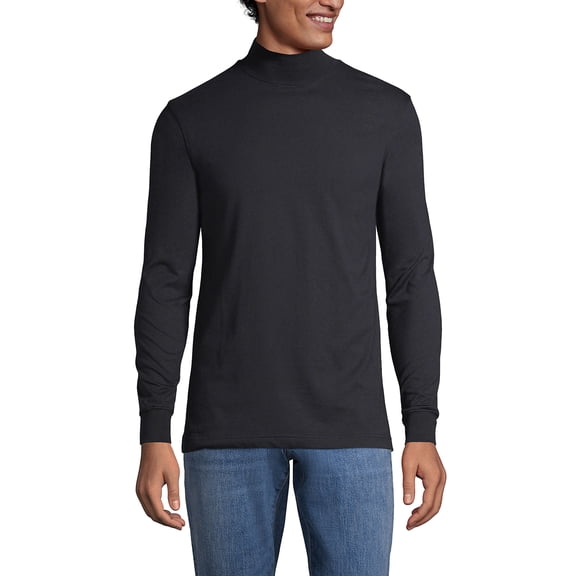 Lands' End Men's Super-T Cotton-Blend Mock Turtleneck Shirt