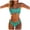 Green, variant on Women's Bikini Sets V Neck High Waisted Swimsuits Cheeky Two Piece Bathing Suit (Blue, M)