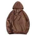 thumbnail image 4 of Men's Hoodies Sweatshirt Loose Long Sleeved Hooded Pullover Casual Solid Color Warm Pullover Jacket Fall Winter, 4 of 8