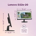 thumbnail image 3 of Monitor Lenovo D22e-20, pantalla FHD de 21,45 pulgadas, frecuencia de actualización de 75 Hz, 3 of 9