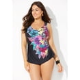 thumbnail image 3 of Swimsuits for All Women's Sarong Front One Piece Swimsuit, 3 of 4