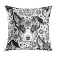 thumbnail image 1 of ECCOT Vintage Traditional Tattoo Flash Terrier Dog Doodle Pattern Old School Pillow Case Pillow Cover 16x16 inch, 1 of 1