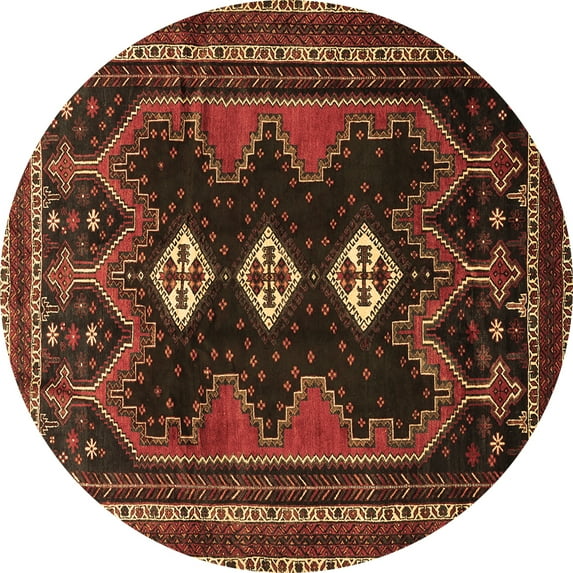 Ahgly Company Indoor Round Persian Brown Traditional Area Rugs, 6' Round