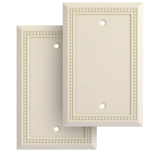Henne Bery Sunken Pearls Heavy Duty Switch Plate/Wall Plate/Outlet Cover (Single Blank 2PK Light Almond