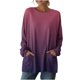 thumbnail image 5 of TaTaai Women‘s Casual Round Neck Gradient Long Sleeve Blouse With Pockets Loose Fit Solid Color T Shirts Soft Polyester Daily Holiday Travel Top Gift, 5 of 7
