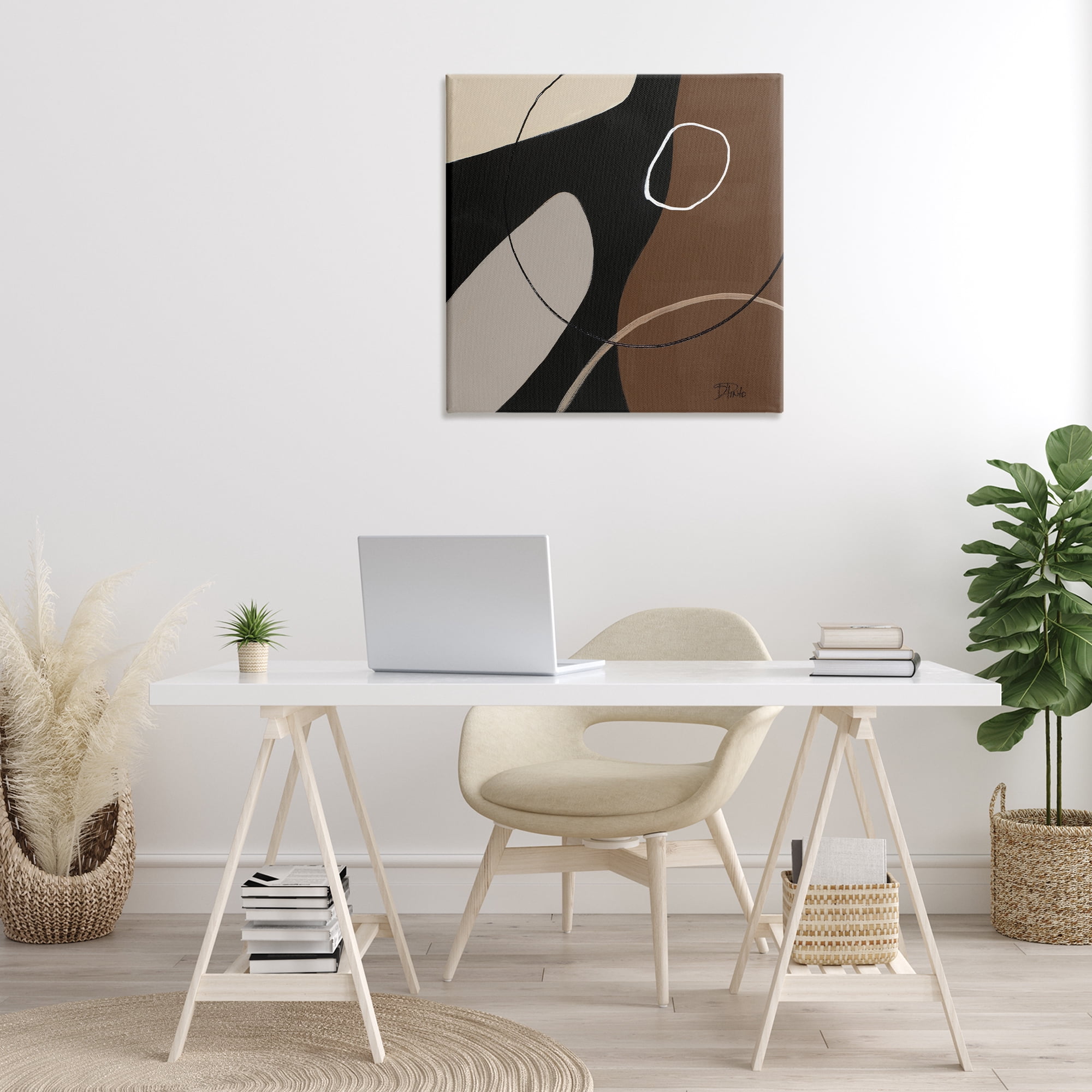 Stupell Industries Minimal Project Shapes Abstract Painting Gallery Wrapped Canvas Art Print Wall Art, 30 x 30