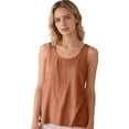 thumbnail image 5 of MESSUEN Boho Sleeveless Blouses for Women Casual Casual Basic Linen Shirts for Women Basic Womens Tops Loose Fit Crop Top Basic Tees Comfort Coffee 3XL, 5 of 7
