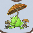 thumbnail image 4 of Inktastic Cute Frog and Mushroom Umbrella Boys or Girls Baby Bib, 4 of 4