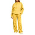 thumbnail image 2 of Sweat Suit Women Cute Comfortable Hoodie and Sweatpants Set | Track Suits for Women Set Resort Cute Y2k Petite Sets for Women 2 Piece for Trip Walking Travel Yellow XXL, 2 of 5
