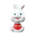 thumbnail image 1 of Ruiboury Zodiac Big Ear Rabbit Car Ornament Creative Cute Shaking Head Car Ornament, 1 of 8