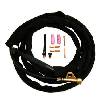 WeldingCity 150-amp WP-17FV (Flexible Head with Gas Valve) 25-ft Power Cable Hose Air-cooled TIG Welding Torch Complete Package with Adapter 105Z57