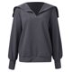 thumbnail image 3 of Gibobby Sudaderas con cremallera Sudadera informal suelta de manga larga con solapa y cremallera para mujer (Gris, L), 3 of 4
