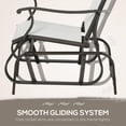 thumbnail image 5 of Outsunny 3-Piece Outdoor Gliders Set Bistro Set with Steel Frame, Tempered Glass Top Table for Patio, Garden, Backyard, Lawn, Cream White, 5 of 9