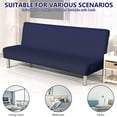 thumbnail image 6 of Dznils Stretch Futon Cover, Spandex Armless Sofa Bed Slipcover, Washable Furniture Protector, Blue, 6 of 9