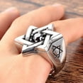 thumbnail image 6 of JAJAFOOK Mens Cubic Zirconia Stainless Steel Ring, Vintage Star of David, Black Silver size 13, 6 of 6