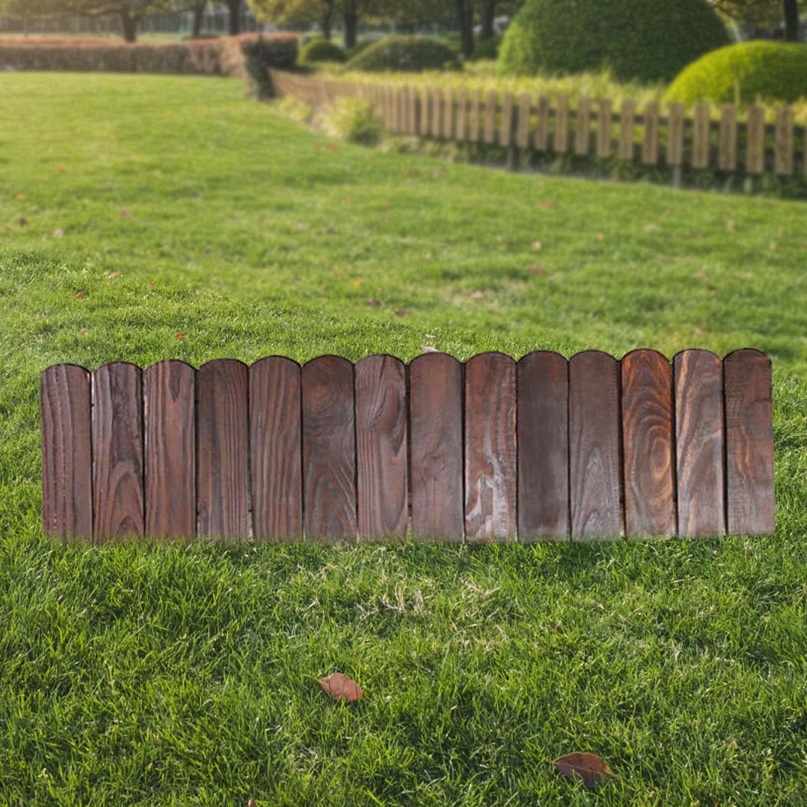 koolsoo Decorative Garden Fence Garden Edging Border Detachable Landscape Border Landscape Decor Gardens Fencing Wooden for Flower Bed Flat