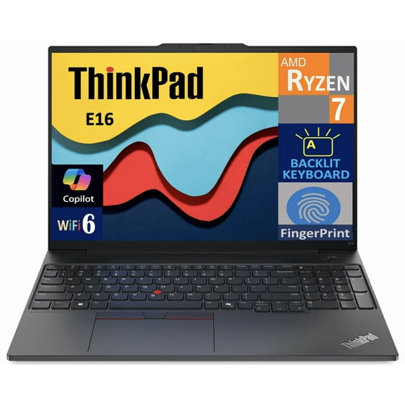 Lenovo ThinkPad E16 Gen 2 Business Laptop 16.0in IPS WUXGA Display (AMD Ryzen 7 7735U, 32GB DDR5, 8TB PCIe SSD, Copilot, Backlit KB, Fingerprint, Thunderbolt 4, Win 11 Home)