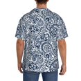 thumbnail image 3 of Sikiie Paisley4 Men's Wrinkle Free Untucked Cuban Shirt Business Casual Button Down Shirts Short Sleeve Shirt3X-Large, 3 of 5