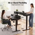 thumbnail image 5 of Electric Standing Desk with 5 Drawers, Monitor-Riser Design, 48" x 24" Height Adjustable Sit Stand Desk for Home Office, 4 Preset Pannel, Black, 5 of 9