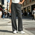 thumbnail image 2 of Plus Size Women's Soft Fabric Slim Fit Sports Pants, Mid Elastic Waist, Drawstring Fitted, Pocket, Casual Lounge, Athletic Gym Fitness, Workout Leggings | UKHCCC,Dark Gray 3XL, 2 of 7