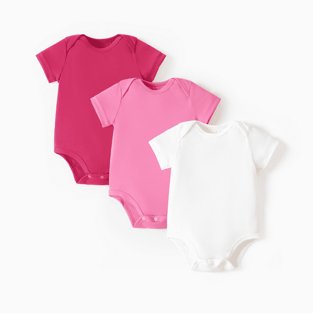 PatPat Justaucorps à Manches Courtes en Coton Uni Menthe Coloré pour Bébé