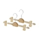thumbnail image 1 of Percha para pantalones Unique Bargains de 2 piezas con clips y gancho de círculo de madera color beige, 1 of 5