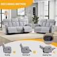thumbnail image 2 of Bonzy Home Reclining Sofa Set with Adjustable Backrest, Living Room Recliner Sofa Set for Adult with Loveseat & 3‑Seat Sofa, Couch Recliners for Living Room Furniture, Light Gray, 2 of 7