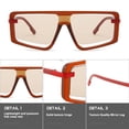 thumbnail image 3 of European and American fashion large frame sunglasses, light leakage design, PC material, Brown, 3 of 5