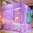 thumbnail image 6 of Palace Style Square Mosquito Net with 3-Doors Solid Color No Bracket Netting Canopy Easy Installation Indoor Mesh Tent XXK, 6 of 10