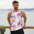 thumbnail image 6 of KLL Lilies Flowers Print Men's Muscle Gym Workout Stringer Tank Tops Bodybuilding Fitness T-Shirts Tank Tops Men-XX-Large, 6 of 7
