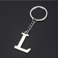 thumbnail image 2 of Keychain Initial Letter Key Chain Silver for Men Women Personalized Alphabet Monogram Keychain for Car Keys, L, 2 of 4