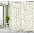 thumbnail image 5 of Ambesonne Floral Shower Curtain, Curling Branches Stripes, 69"Wx84"L, Eggshell Pale Sepia, 5 of 5