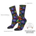 thumbnail image 4 of KLL Colorful Floral Print Cool Socks Men's Women's Crew Socks Funny Crazy Novelty Stockings, 4 of 6