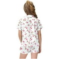 thumbnail image 4 of Auroural Kids Sleepwear Size 8 Girls Button Front Pajama Top & Shorts Set,Flower Print， 2-Piece, Sizes 2-14 & Plus, 4 of 5