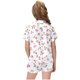 thumbnail image 4 of Odeerbi 2-12 Años Niños Niñas Pijama de Verano de Satén Con Solapa de Muesca Camisas de Manga Corta Pantalones Cortos Conjunto Suave Estampado Floral Ropa de Dormir, 4 of 5