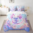 thumbnail image 2 of Manfei Teens Blue Axolotl Twin Bedding Sets 7-Piece, Kawaii Ocean Sealife Bedding Comforter Set, Marine Dreamy Coral Reversible Sheet Sets, Super Cozy Room Decor, 2 of 7
