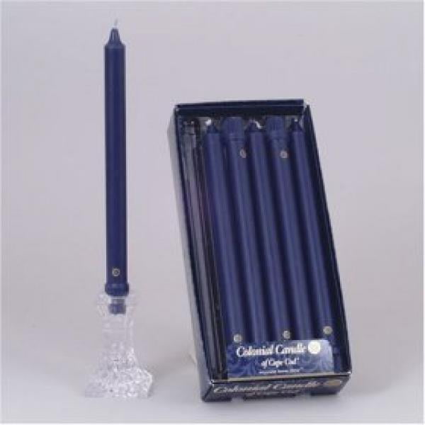 Colonial Candle Classic Tapers, 10Inch, Indigo Blue (Pack Of 12