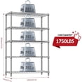 thumbnail image 3 of M MZG Unidad de Almacenamiento de Metal Resistente de 5 Niveles (Cromo, 17.7" D x 47.2" W x 72.3" H, Capacidad de 1750 lbs), Organizador de Estante de Alambre de Acero Ajustable para Garaje, Cocina,, 3 of 7