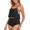Black, variant on UTSJKR Women's High Waisted Bikini Sets Halter Tankinis Two Piece Swimsuits Color Block Tummy Control Bathing Suits Black L