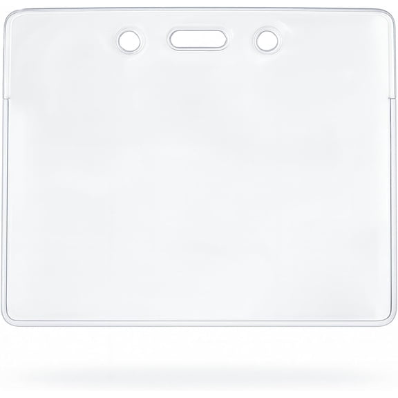 5 Pack - Heavy Duty Vinyl Proximity Card Holder - Horizontal Clear Access Prox Card Sleeve for HID, iCLASS, MIFARE & Employee ID Name Badges - Secure Plastic Protector Pouch by Specialist ID