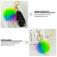 3pcs Stylish Key Chains Crafts Colorful Fuzzy Ball Ornaments Key Rings