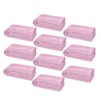 AUQ 10Pcs Microfiber Face Towels,Plush Absorbent Weave Face Towel,Even Non-Ravel Hem Face Cloths,Pink,9.84*9.84*0.39in