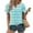 Light Blue, variant on ATENAR T Shirts for Women Casual V Neck Womens Shirts Solid Color Tee Purple 2XL