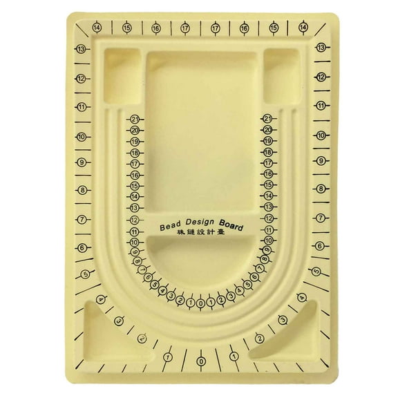 Yellow Bead Board with Flock Design Beading Board Tray Craft Tool for Girl and Necklace Beading Jewelry Designers