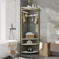 thumbnail image 5 of QinaQin Freestanding Corner Coat Rack with Shelves and a Bench, Suitable for Entryway, 5 of 5